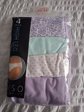 Miso Ladies 4 Pack High Leg - 100% Cotton 