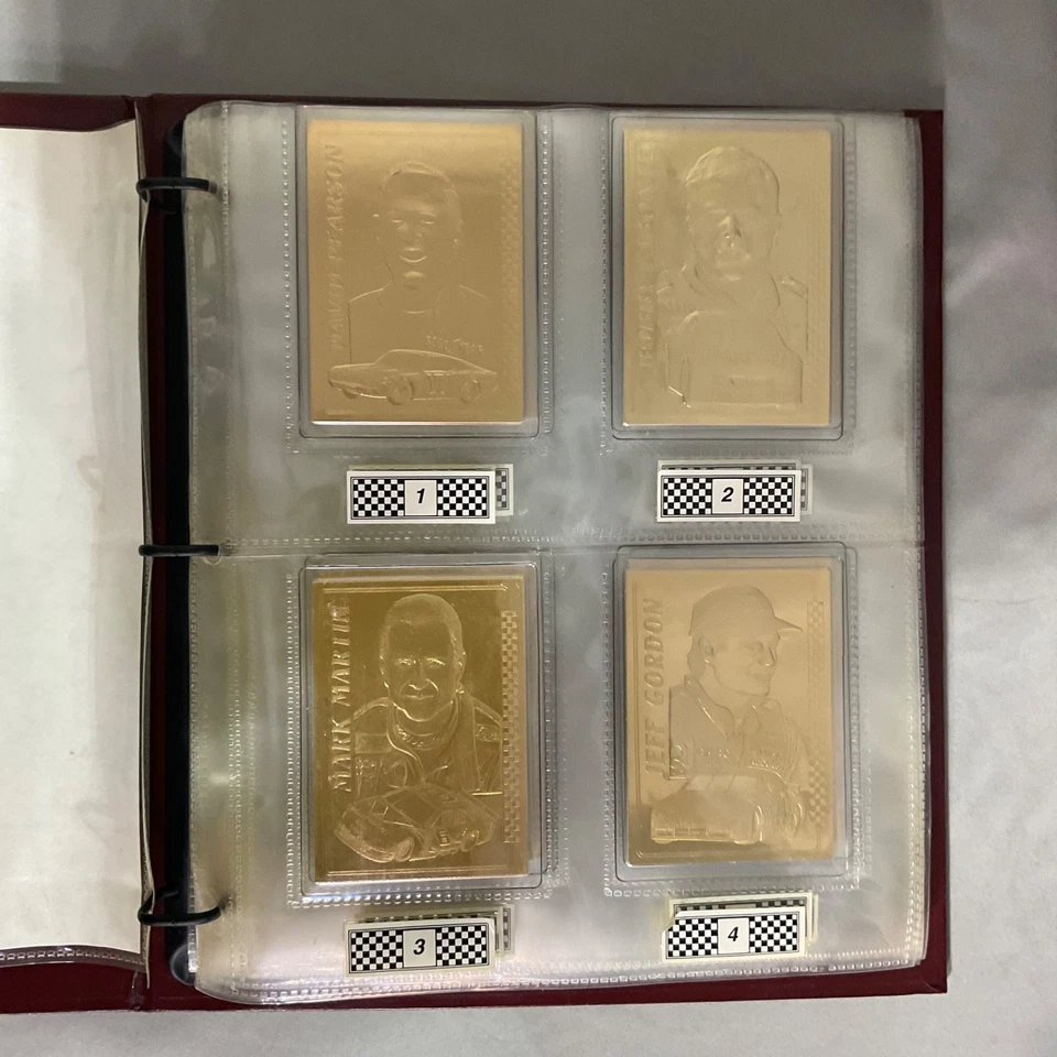 Juego completo de 50 tarjetas y certificado Danbury Mint 22KT Gold NASCAR Stock Car Racing Car Foto 4 de 4