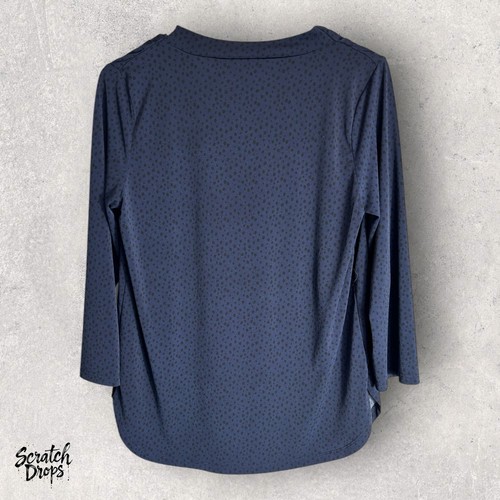 Weißdorn Damen Bluse blau V-Ausschnitt Gr. M Langarm Freizeit Mode Oberteil - Bild 2 von 3
