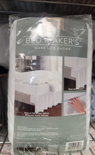 Bed Maker s Ruffled Style Classic 14 Inch Drop Length Queen Bed Skirt White