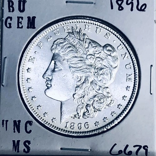1896 BU GEM MORGAN SILVER DOLLAR UNC MS+++ U.S. MINT RARE COIN 6679