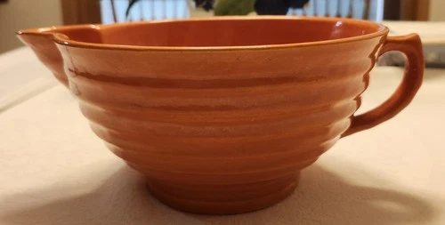 Vintage Bauer Los Angeles Ringware 2qt Batter Pitcher Spout Bowl Orange