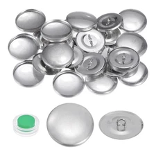 15 Sets Self Cover Button Kit 27mm Aluminum Button with Tools