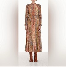 Zimmermann Luminosity Panelled Midi Dress Size AU 0P/US 2