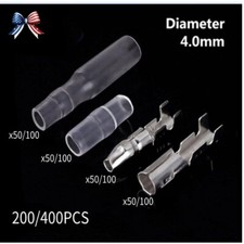 Bullet Terminal Car Electrical Wire Female Male Connector Kit 50/100Pairs 4.0mm
