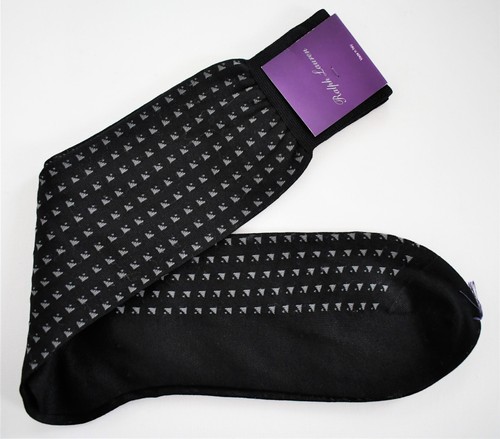 RALPH LAUREN PURPLE LABEL GEOMETRIC Print COTTON Blend Men's Dress Socks L ITALY - Picture 4 of 6