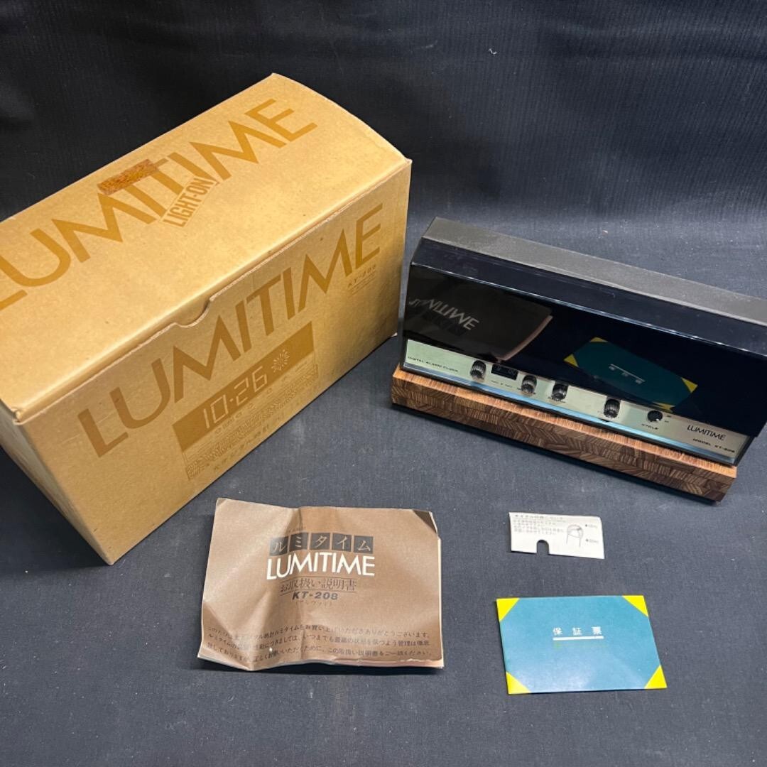 VINTAGE LUMITIME Wooden Neon Clock KT-208 Tamura Japan Space Age