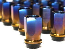 Purplegold Titanium Lug Nut M14x1.5 Hex 21 60 Degree Floating Seat 20pcs Set