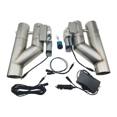 2.5" Double Electric Exhaust Dual Valve Y Pipe Control Valve w/ Remote Switch - Picture 3 of 21