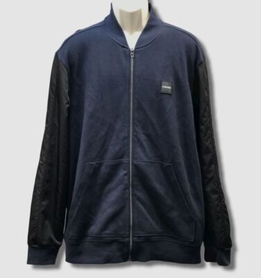 $125 Calvin Klein Men's Blue Mixed Media Lightweight Coat Jacket Size XL
