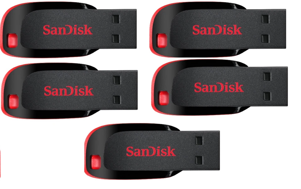 SanDisk Cruzer Blade 128GB USB 2.0 Flash Drive Thumb Memory Stick Lot Pack of 5 - Image 2 of 4