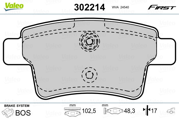 Plaquettes de frein VALEO 302214 de qualité supérieure pour disques Citroën C4 Picasso