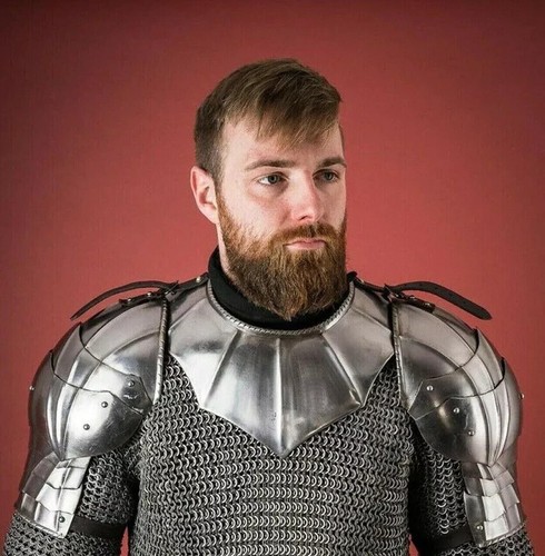 Médiévale Hausse-Col W/Pauldrons Épaule Protection Knight Warrior Ensemble Sans - Photo 1 sur 2