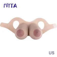 IVITA GG Cup Big Areola Full Silicone Breastsplate Transvestite CD Fake Boobs