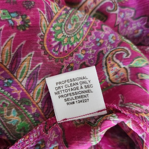 Misa Paisley Maxi Dress Womens M Sheer Chiffon Cut Out Neckline Fuchsia NWOT - Picture 15 of 16