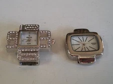 WOMEN'S SET OF 2 SILVER FINISH WATCH FACES FOR BEADING,RIBBON OR OTHER USE