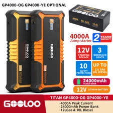 🔋GOOLOO GP4000 Car Jump Starter SuperSafe Lithium Jump Box Portable Power Bank