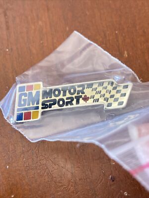 Vintage General Motors GM MOTOR SPORT Hat Lapel Pin Tie Tac Badge Racing