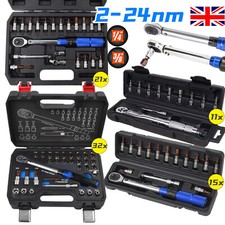 Torque Wrench 1/4'' Drive Click Bike Set 2-24nm Ratchet Hand Spanner Torx Socket