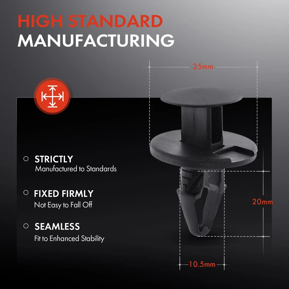 50 piezas clips de nailon de 10,5 mm tanque y panel accesorio retenedor para Chevy GMC Buick Foto 3 de 4