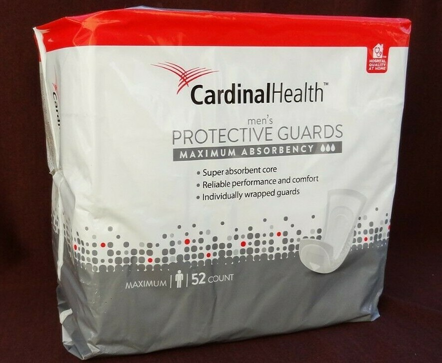 Cardinal Health Men's Protective Guards Bladder Control Maximum Abs. ~ 52 Count 