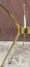 Tavolino Da Caffè Scultoreo Tripode In Ottone Di Cesare Lacca Anni 50 Originale