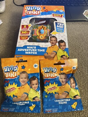 Vlad & Niki Niki's Adventure Time Watch Lot Of 3 Items Playmates