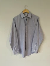 Brooks Brothers Mens Medium Regent Fit Blue Gingham Long Sleeve Button Shirt