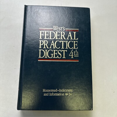 West's Federal Practice Digest 4th - Homestead-Indictment and Information 54 