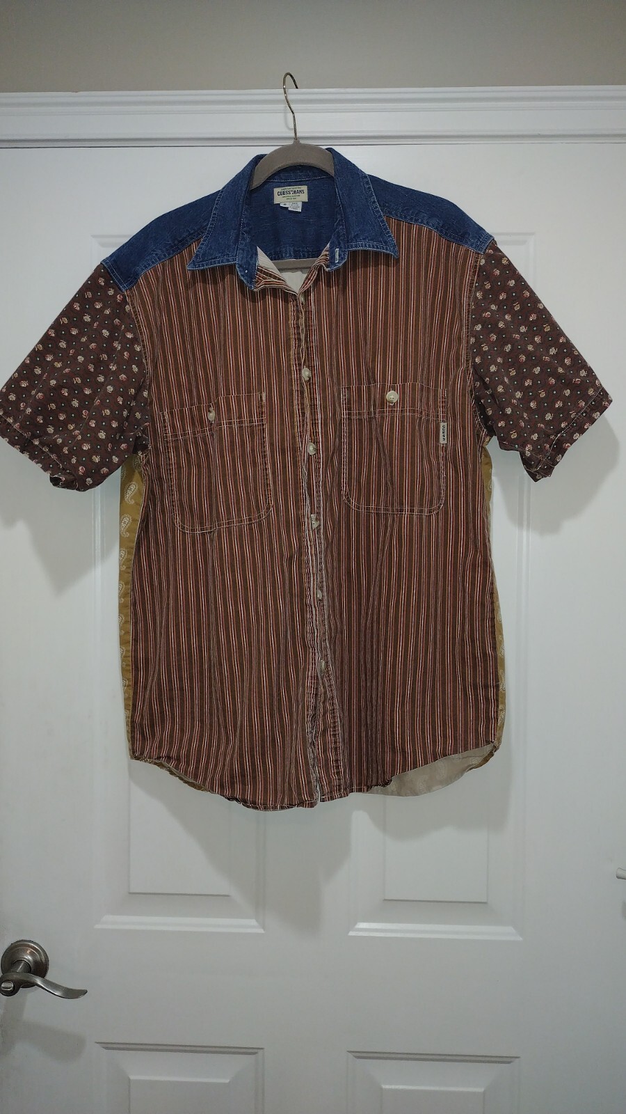 Guess Vintage Multiple Pattern Button Down Shirt … - image 1