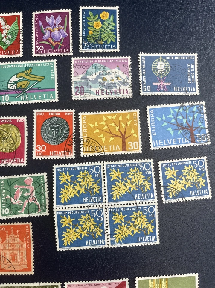 1961-1963  Switzerland Helvetia Used/CTO 33 Stamps (included 5 Full Sets),1 Bloc - Image 3 of 4