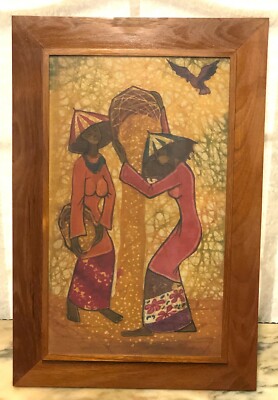 Beautiful picture on cardboard, two women