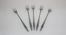 Oneida Lasting Rose Oneidacraft Deluxe Stainless Steel Cocktail Seafood Forks x5