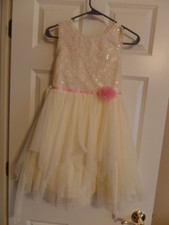 Girl's, Jona-Michelle Party Dress, Lace, Rainbow Sequins, Size 10, Ex. Con.