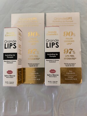 Grande LIPS Hydrating Lip Plumper SPICY MAUVE .04 oz Travel NIB-Set of 2
