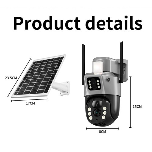 V380 WIFI CAMERA AUßEN Dual-Lens WLAN Solar ÜBERWACHUNGSKAMERA Haussicherheit - Bild 27 von 91