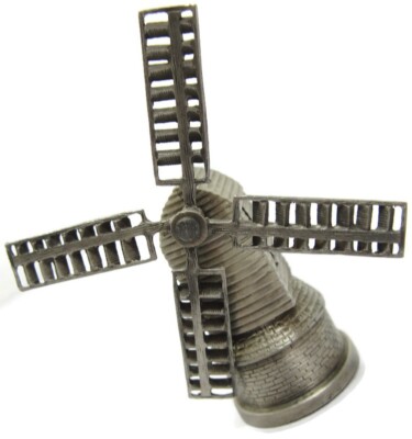 3D Grain House Working Windmill Silo Pewter Thimble Vintage