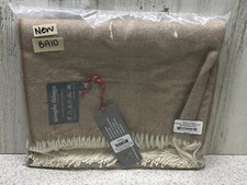 Simple Thing Double Face Baby Alpaca Throw Herringbone Camel