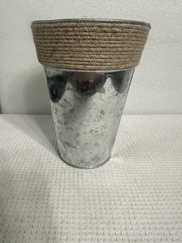 Garden Tin Steel look with rope design 7" x 4" 3/4 (Read Details) - Picture 4 of 6