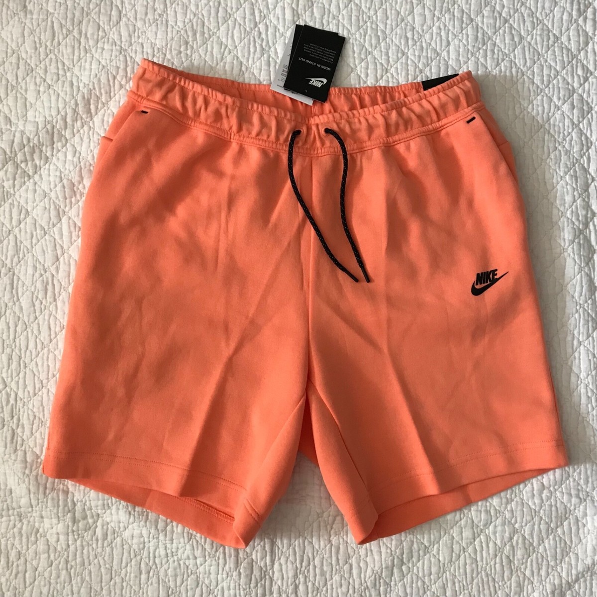 Nike Sportswear Tech Fleece Shorts Men's SZ 2XL Orange Frost/Black