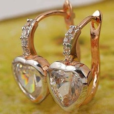 Heart Earrings In Gold With Zirconias