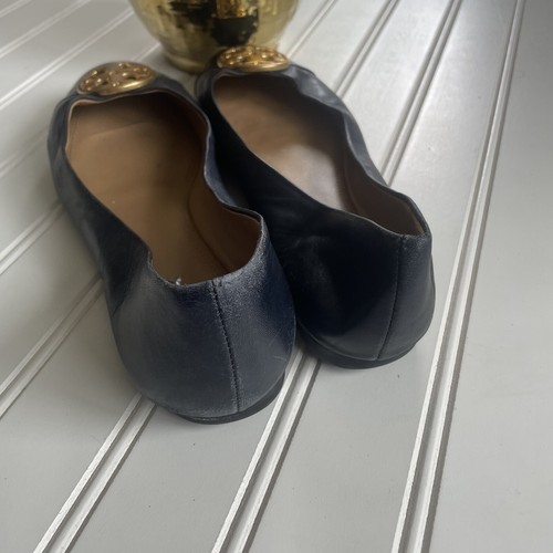Tory Burch Perfect Navy Blue Chelsea Cap-Toe Ballet Flat Women’s Size 7.5 - Picture 3 of 6