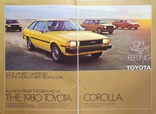 '80 Toyota Corolla 6 Page Feature Liftback Coupe Tercel Vintage Print Ad 1979
