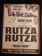 The Bell Sisters Henri Rene Rutza Rutza Rare Original Promo Poster Ad Framed