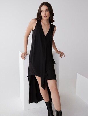 Bcbgmaxazria Women's Tara Cascade High/Low Dress - Black