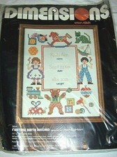 Dimensions Cross Stitch Kit - Funtime Birth Record -  3024 - 11" x 14" - Baby