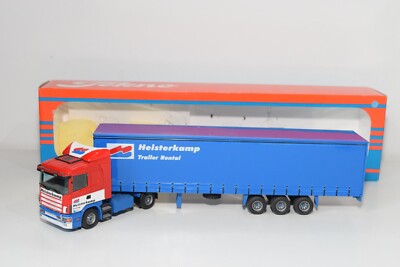 B1 1:50 TEKNO SCANIA 124G 124 G LKW + ANHÄNGER HEISTERKAMP VERMIETUNG MIB