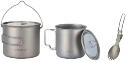 Titanium Camping Cookware Set 1100Ml