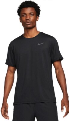 Nike Men's Pro Short Sleeve HPR Dri-Fit T Shirt Running Black CJ4611 010 Medium