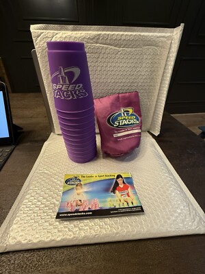 Speed Stacks Set 12 Purple Cups Pink Bag